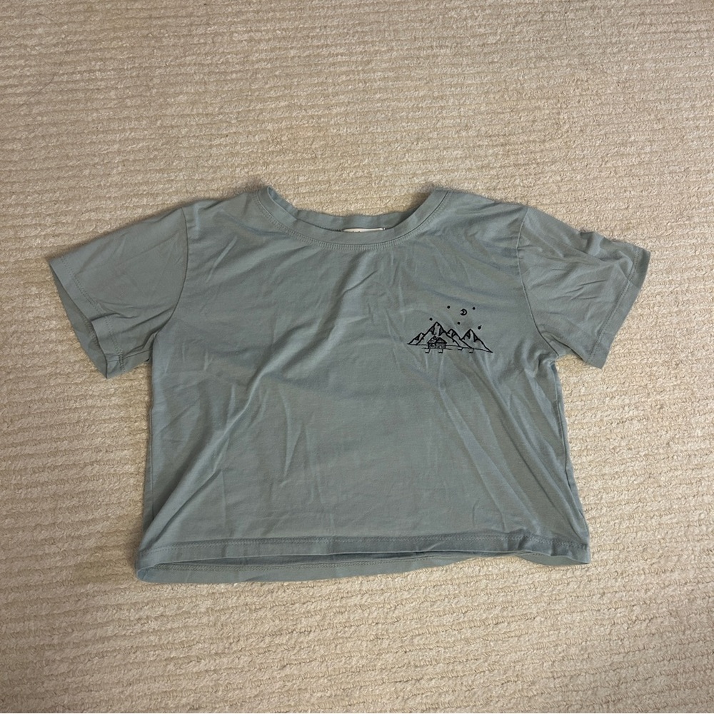 ROMWE Embroidered Cropped Tee - Size S